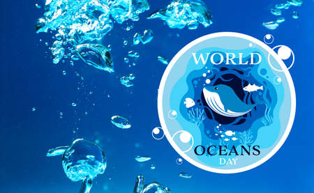 Awareness card for World Oceans Dayの写真素材
