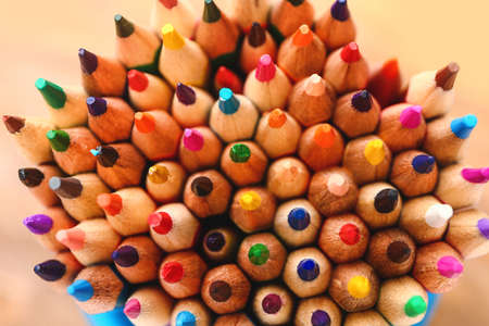 Set of colorful pencils, closeupの写真素材