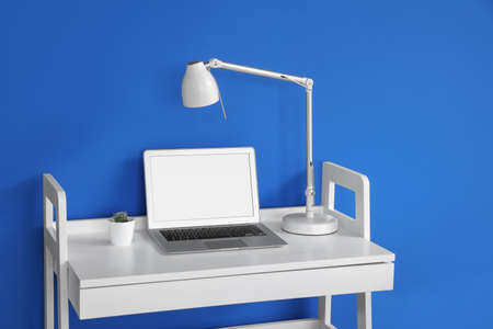 Comfortable workplace with modern computer in office