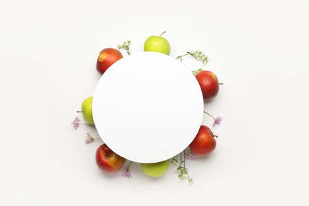 Composition for Rosh Hashanah (Jewish New Year) on white background