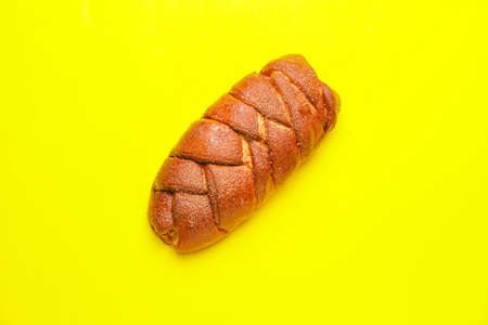 Challah on color background. Rosh Hashanah (Jewish New Year) celebration