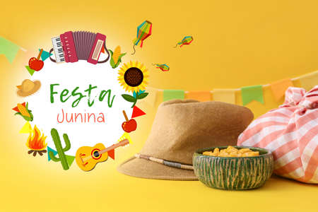 Beautiful greeting card for Festa Junina (June Festival)の写真素材