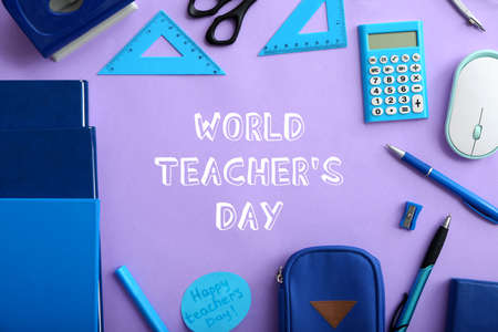 Beautiful greeting card for Happy Teacher's Dayの写真素材