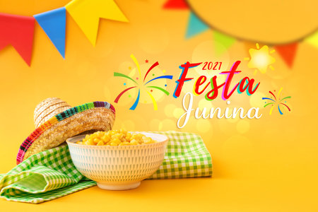 Beautiful greeting card for Festa Junina (June Festival)の写真素材