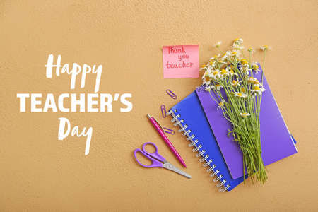 Beautiful greeting card for Happy Teacher's Dayの写真素材