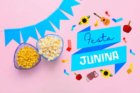 Beautiful greeting card for Festa Junina (June Festival)の写真素材