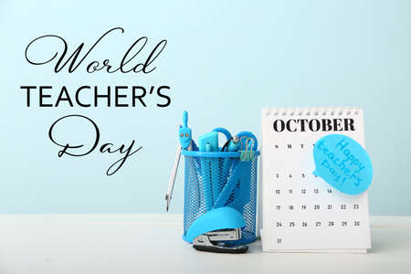 Beautiful greeting card for Happy Teacher's Dayの写真素材