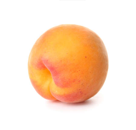 Tasty ripe apricot on white backgroundの写真素材