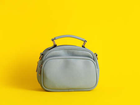 Stylish bag on color backgroundの写真素材