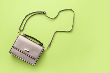 Stylish bag on color backgroundの写真素材