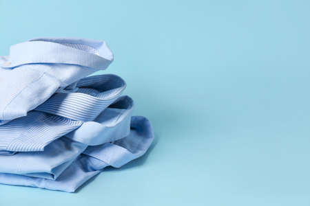 New male shirts on color backgroundの写真素材