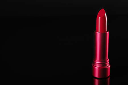 Beautiful lipstick on black backgroundの写真素材