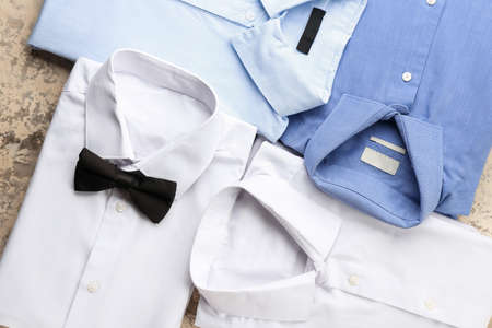 New male shirts on light backgroundの写真素材