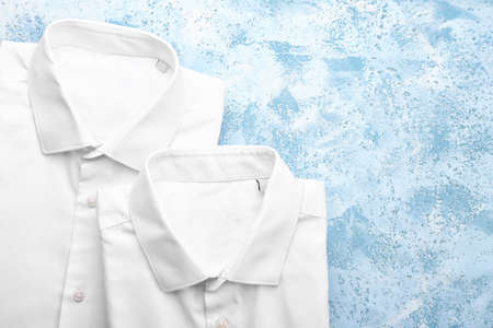 New man shirts on light backgroundの写真素材