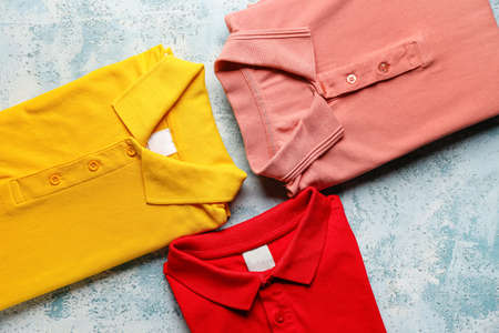 New male shirts on light backgroundの写真素材