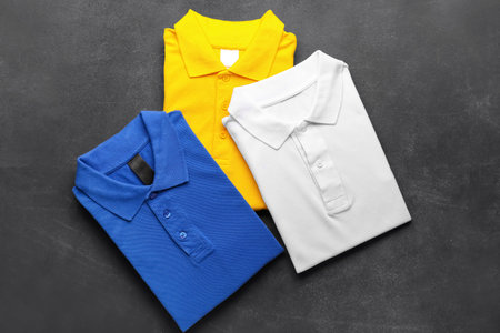 New male shirts on dark backgroundの写真素材