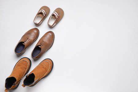 Child's shoes on white backgroundの写真素材