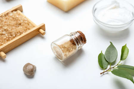 Beautiful spa composition on white backgroundの写真素材