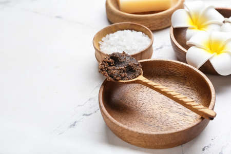 Beautiful spa composition on light backgroundの写真素材