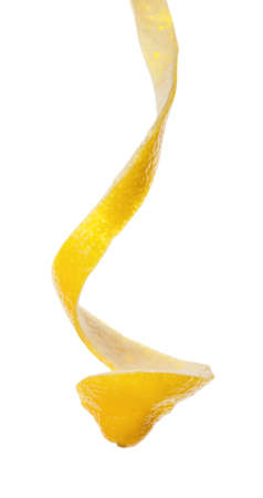 Zest of lemon on white backgroundの写真素材