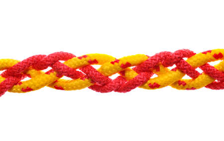 Braided rope on white background