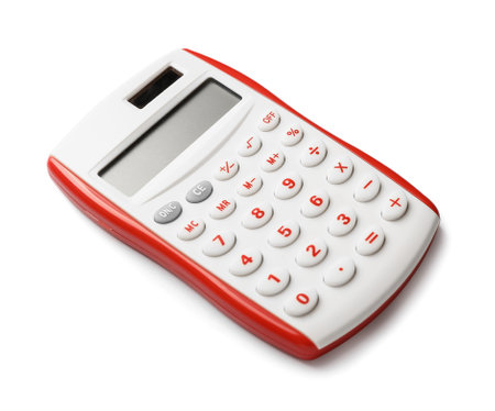 Digital calculator isolated on white background