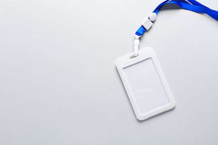 Blank badge on light backgroundの写真素材