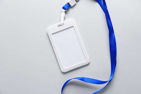 Blank badge on light backgroundの写真素材