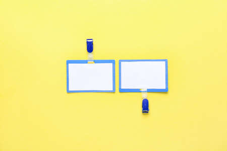 Blank badges on color backgroundの写真素材