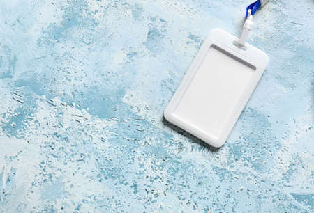 Blank badge on color backgroundの写真素材