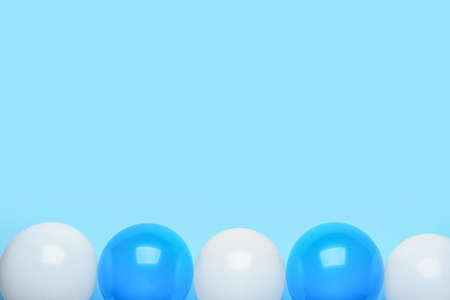 Air balloons on color backgroundの写真素材
