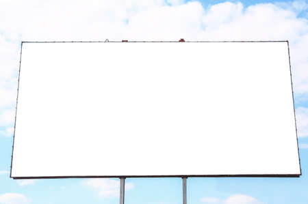 Blank advertising billboard on city streetの写真素材