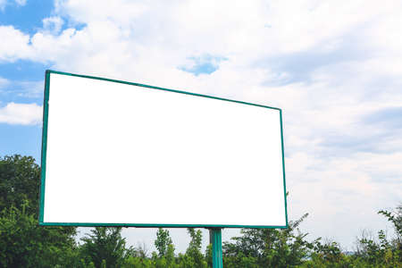 Blank advertising billboard on city streetの写真素材