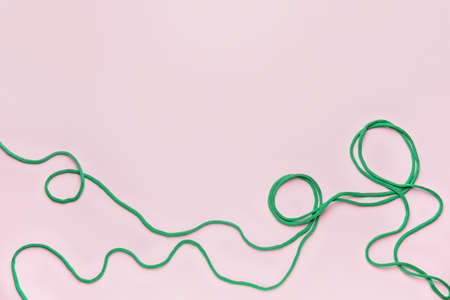 Long rope on color backgroundの写真素材