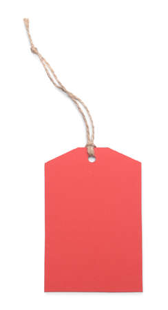Blank paper tag on white backgroundの写真素材