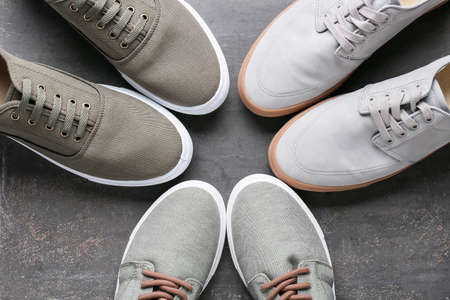 Casual male shoes on dark background