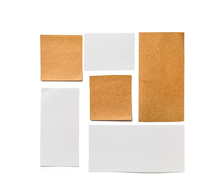 Blank paper sheets on white backgroundの写真素材