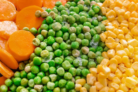 Frozen vegetables as background, closeupの写真素材