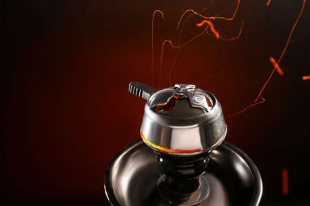 Hookah on dark background, closeup