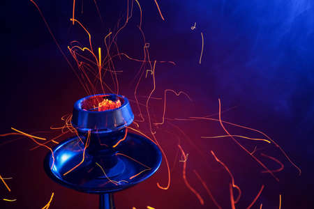 Hookah on dark background, closeup