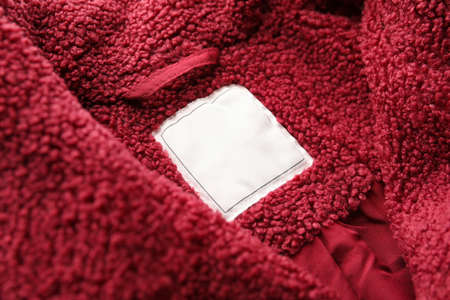 Closeup view of label on clothesの写真素材