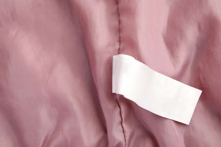 Closeup view of label on clothes