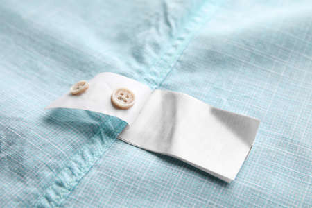 Closeup view of label on clothes