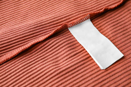 Closeup view of label on clothes
