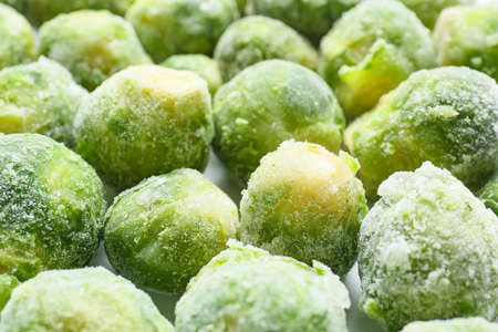 Frozen Brussels sprouts as backgroundの写真素材