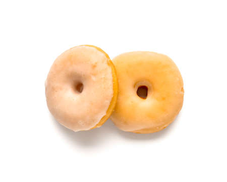 Tasty donuts isolated on white backgroundの写真素材