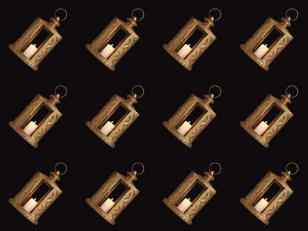 Many Muslim lamps on dark background