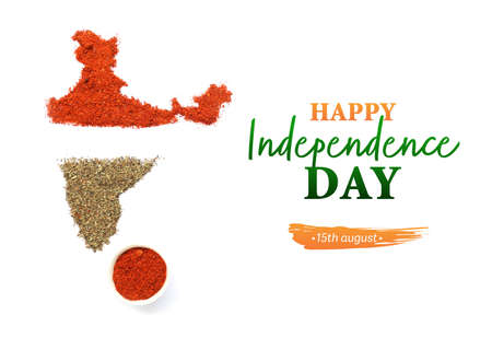 Greeting card for Independence Day of Indiaの写真素材