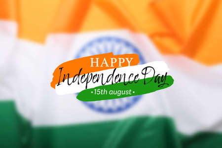 Greeting card for Independence Day of Indiaの写真素材