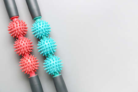 Body rollers on gray backgroundの写真素材